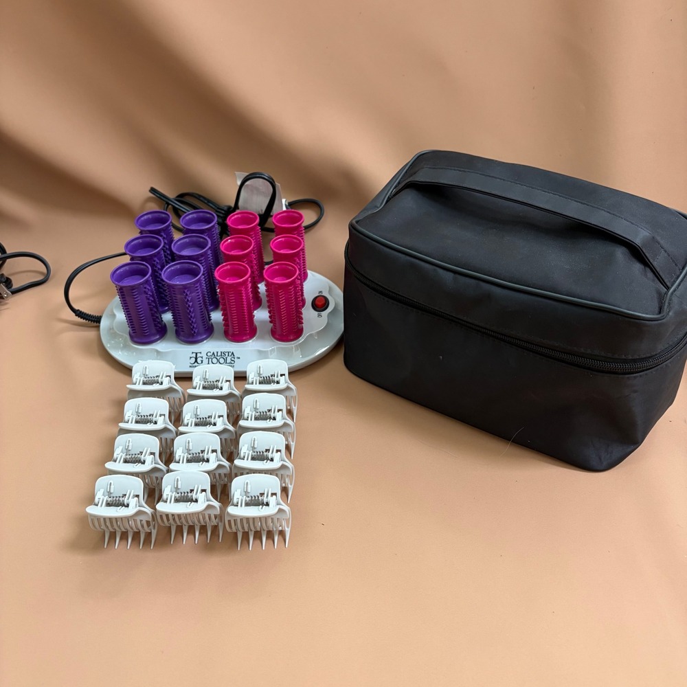 Calista Tools Ion Hot Roller Set S12 12 Rollers Clips Travel Case Pageant Volume